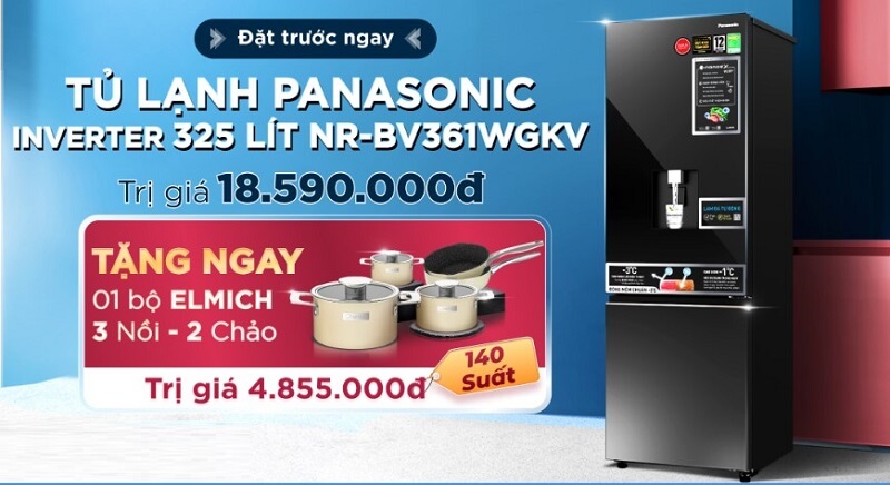 Đặt trước tủ lạnh Panasonic NR-BV361WGKV - Nhận quà tặng trị giá 5 triệu đồng